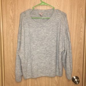 Grey sweater w/ pearl accents